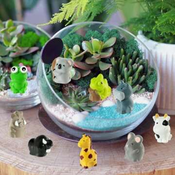 39 Pcs Mini Resin Animals Cute Mini Animals Figures to Hide Miniature Little Small Animal Figurines Bulk Fairy Garden Miniature Moss Landscape DIY Terrarium Crafts Ornament Accessories for Home Decor