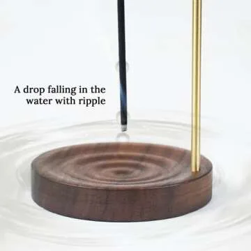 SEEDWAVE Walnut Incense-Sticks Holder, Japanese Incense Burner with Wood Ash Catcher, Upside-Down Incense Holder for Yoga Meditation （1 Set）