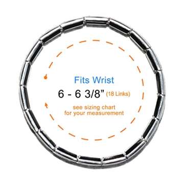 Dolceoro SB-001 Shiny Italian Modular Starter Charm Bracelet, 18 Links, Stainless Steel