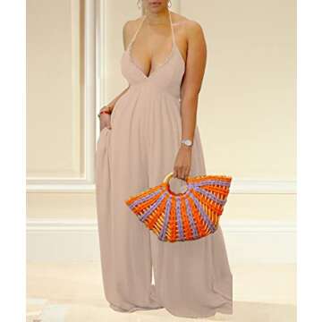 ECDAHICC Sexy Spaghetti Strap Jumpsuit for Parties