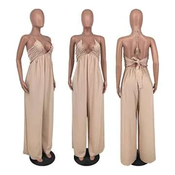 ECDAHICC Sexy Spaghetti Strap Jumpsuit for Parties
