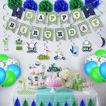 Sumind 44 Pcs Golf Birthday Party Decorations - Complete Themed Supplies Set