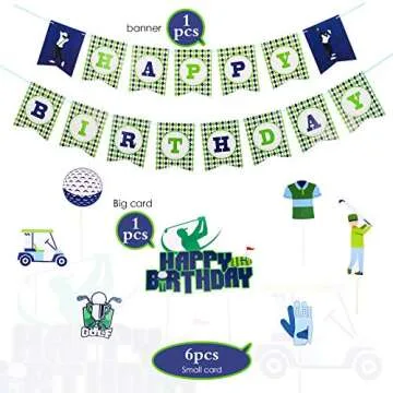 Golf Birthday Party Decorations - 44 Pcs Complete Set