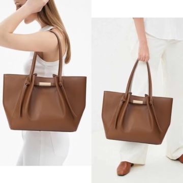 JQWSVE Large Capacity Faux Leather Tote Bag for Women