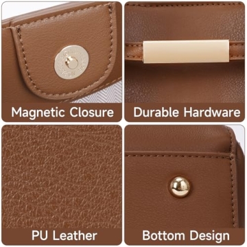 JQWSVE Large Capacity Faux Leather Tote Bag for Women