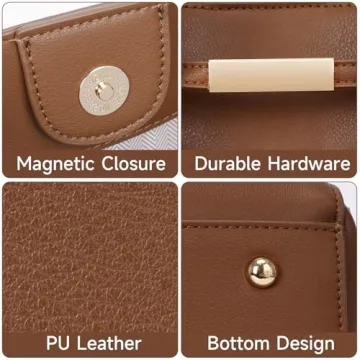 JQWSVE Large Capacity Faux Leather Tote Bag for Women