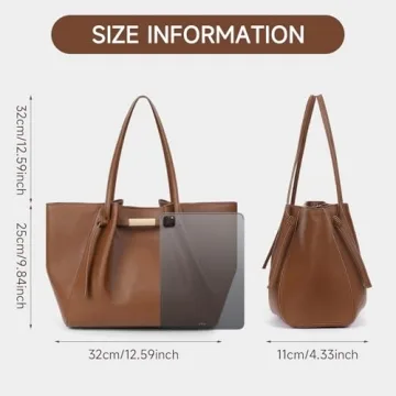 JQWSVE Large Capacity Faux Leather Tote Bag for Women