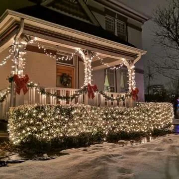 Eueasy Net Lights Outdoor, 270 LED Gazebo Net Lights, 10×10 FT Connectable Fairy Lights with 8 Ligh...