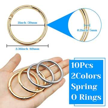 10Pcs Round Carabiners Clips O Ring Snap Clip Hooks for DIY Projects and Accessories