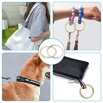 10 Pcs Stylish Carabiner Clips O Rings for Keychains & Crafts