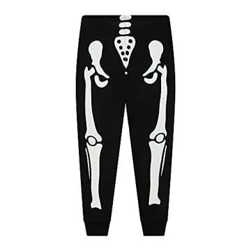 Glow in The Dark Skeleton Pajamas Boys Girls Halloween Kids Pjs Sets Toddle Clothes 100% Cotton 2 Piece Sleepwear 10t