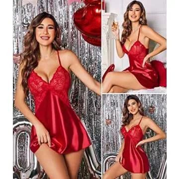 Avidlove Plus Size Lace Satin Nightgown Chemise for Women
