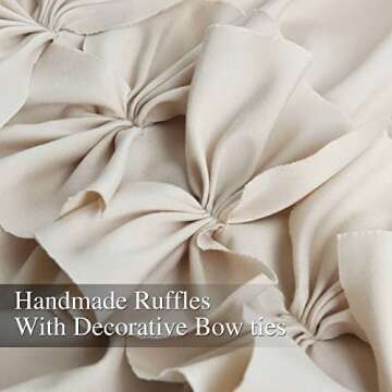 Homechoice Decor Thermal Insulated Blackout Window Curtains, 54" W x 84" L (Pair), Boho Ruched Window Treatments with 3 Rows of Butterfly Flowers, Rustic Rod Pocket Drapes for Room, Camel (LQ-30)