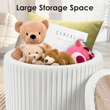 WENRENER Velvet Round Storage Ottoman Set - Stylish & Practical