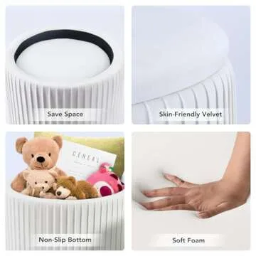 WENRENER Velvet Round Storage Ottoman Set - Stylish & Practical