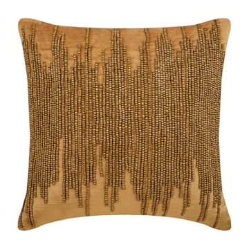 HomeCentric Gold Velvet Pillow Cover 18x18 - Elegant Design