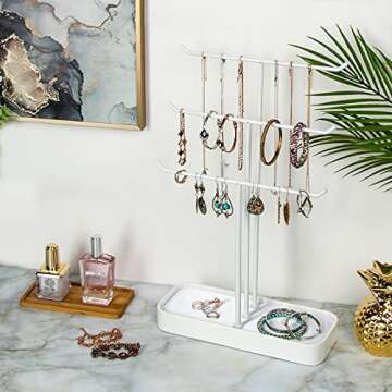 JackCubeDesign 3 Tier Jewelry Display Stand - Elegant Home Organizer