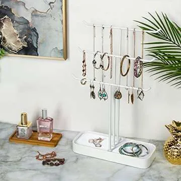 JackCubeDesign 3 Tier Jewelry Display Stand - Elegant Home Organizer