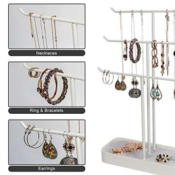 JackCubeDesign 3 Tier Jewelry Display Stand Organizer