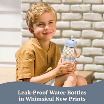 Bentgo Kids Water Bottle (Whimsy & Wonder Collection) - Leak-Proof Durable Tritan 15 oz. Cup for Kid...