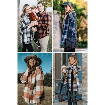 Trendy Women's Plaid Shacket Jacket in Wine Red