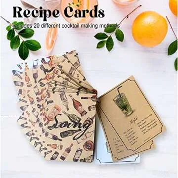 SOING 11-Piece Mixology Bartender Kit with Stand,Bar Kit Cocktail Shaker Set with All Essential Accessories:Martini Shaker,Spoon,Muddler,Strainer,Jigger,Tongs,Liquor Pourers