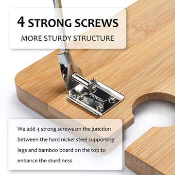 Tirrinia Portable Wine Picnic Table, Ideal Wine Gift for Women Men, Small Folding Outdoor Picnic & Cheese Tray with 4 Wine Glasses Holder for Camping, Park, Beach, Garden, Concerts,Steel Legs