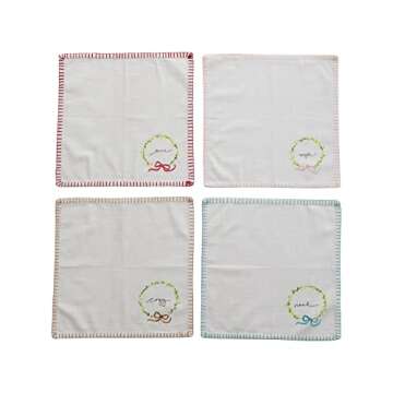 Creative Co-Op Square Cotton Napkins Set of 4