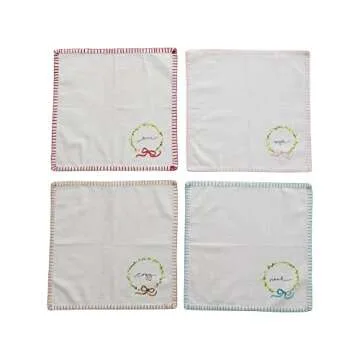 Creative Co-Op Square Cotton Napkins Set of 4