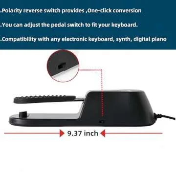 Soraco Sustain Pedal Univerdal for Keyboard with Polarity Switch for Yamaha Casio Roland Korg Behringer Moog Piano Midi Electronic keyboards Style Piano Foot Pedal (Upgrade Version)