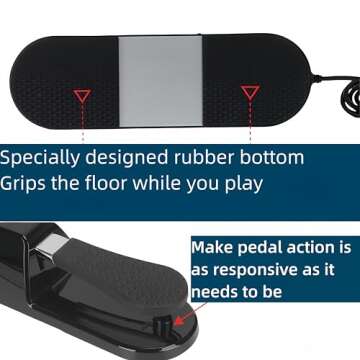 Soraco Sustain Pedal Univerdal for Keyboard with Polarity Switch for Yamaha Casio Roland Korg Behringer Moog Piano Midi Electronic keyboards Style Piano Foot Pedal (Upgrade Version)