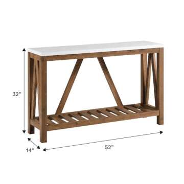 Walker Edison Modern Farmhouse Accent Table in Faux Marble