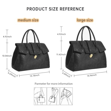 Hibear Leather Tote Bag Large Capacity Chic Handbag