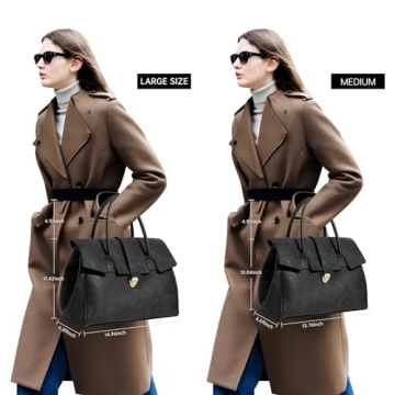 Hibear Leather Tote Bag Large Capacity Chic Handbag