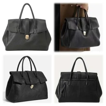 Hibear Leather Tote Bag Large Capacity Chic Handbag