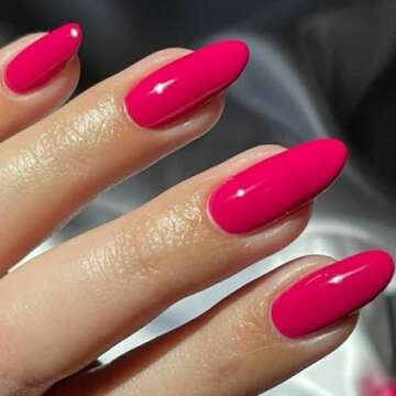 GLAMERMAID Hot Pink Press on Nails - Handmade Elegance