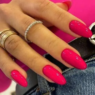 GLAMERMAID Hot Pink Press on Nails - Handmade Elegance