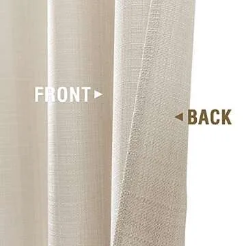 jinchan Curtains Linen Textured Casual Weave Curtain for Living Room 84 Inches Long Grommet Curtains Light Filtering Window Drapes Panels for Bedroom Heathered Beige 2 Panels Curtains