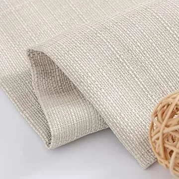 jinchan Curtains Linen Textured Casual Weave Curtain for Living Room 84 Inches Long Grommet Curtains Light Filtering Window Drapes Panels for Bedroom Heathered Beige 2 Panels Curtains