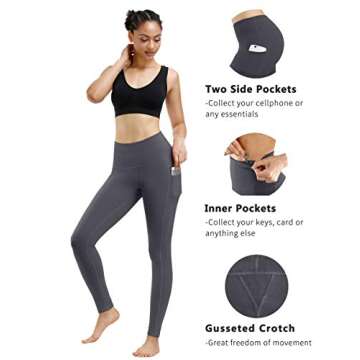 Fengbay 2 Pack High Waist Yoga Pants, Pocket Yoga Pants Tummy Control Workout Running 4 Way Stretch ...