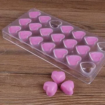 ZEAYEA 4 Pack 87 Grids Polycarbonate Chocolate Mold, Candy Making Mold, DIY Mold Cookie Tray for Mousse Jelly Candy Chocolate, Cup, Heart, Rose, Crown Shape