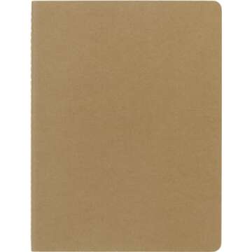 Moleskine Cahier Journal, Soft Cover, XL (7.5" x 9.5") Ruled/Lined, Kraft Brown, 120 Pages (Set of 3...