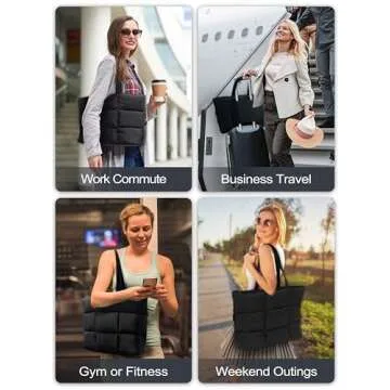Stylish Lightweight Puffer Tote Bag with Laptop Compartment