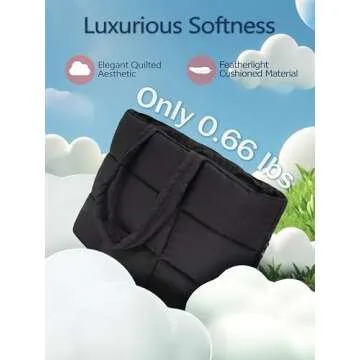 Stylish Lightweight Puffer Tote Bag with Laptop Compartment