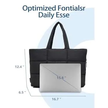Stylish Lightweight Puffer Tote Bag with Laptop Compartment