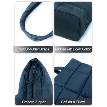 Stylish Lightweight Puffer Tote Bag with Laptop Compartment