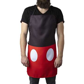 Disney Mickey Mouse Pants Kitchen Apron - Adjustable Adult Size - Great for Cooking & Grilling