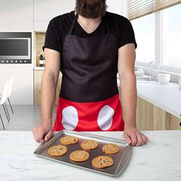 Disney Mickey Mouse Pants Kitchen Apron - Adjustable Adult Size - Great for Cooking & Grilling