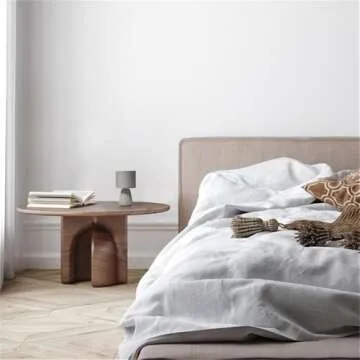 Simple Designs LT1138-GRY 11.02" Traditional Mini Modern Ceramic Texture Pastel Accent Bedside Table Desk Lamp w Matching Fabric Shade for Home Decor, Bedroom, Nightstand, Living Room, Entryway, Gray