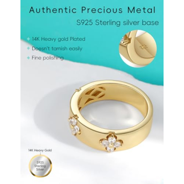 Timelesstar Moissanite Clover Ring for Women Wedding Bands